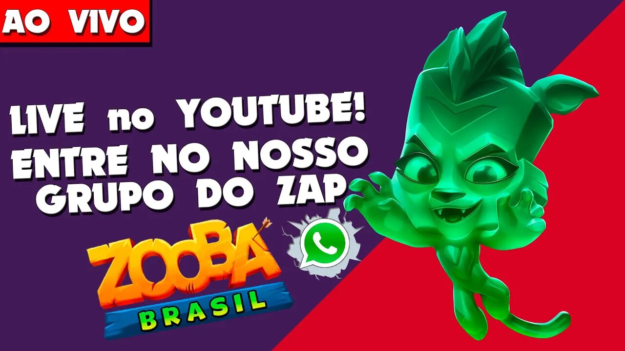 LIVE DE ZOOBA VOLTOU PARA O CANAL! ENTRE NO GRUPO DO ZAP! #01