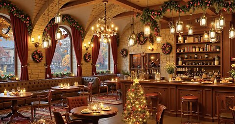 Uplifting Mood in Cozy Winter Morning Cafe Ambience