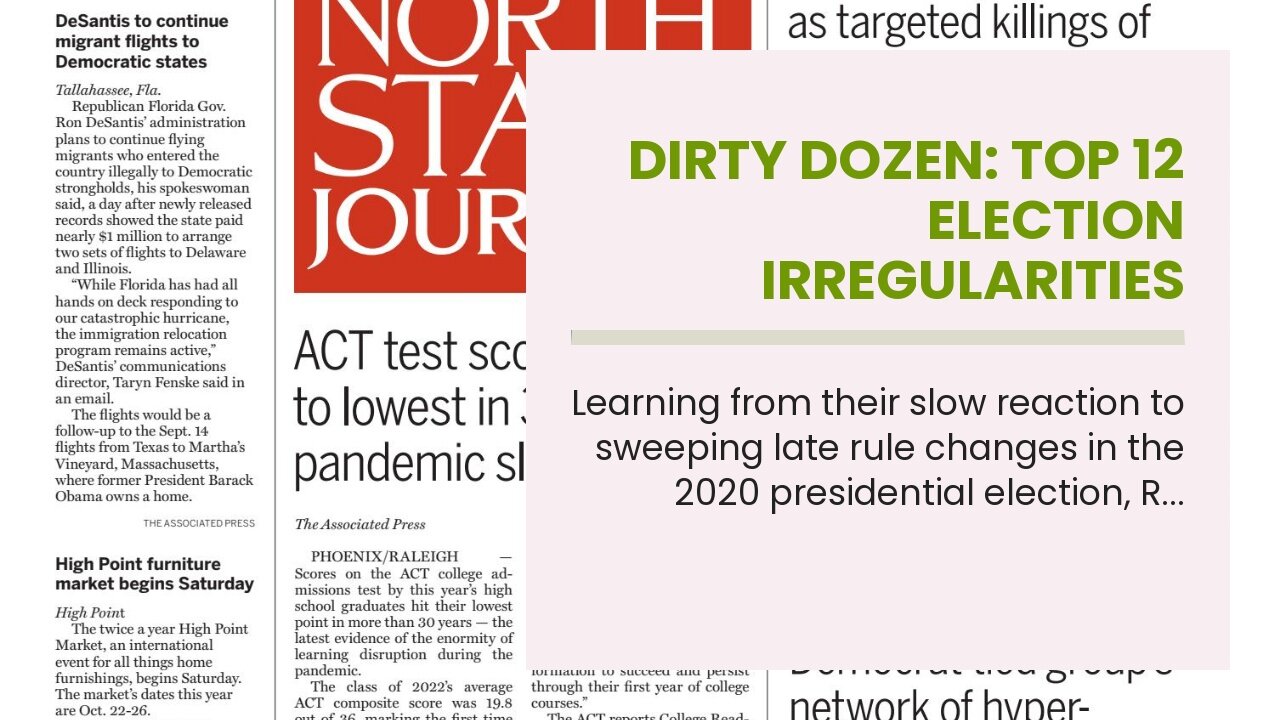 Dirty dozen: Top 12 election irregularities House Republicans are investigating ahead of midter...