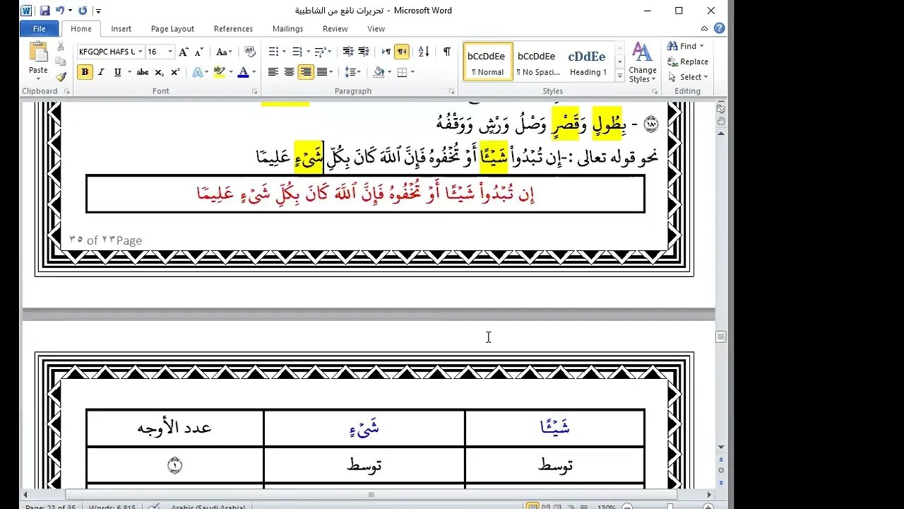 4 تحريرات ورش تماثل أحكام وبدل مع عارض