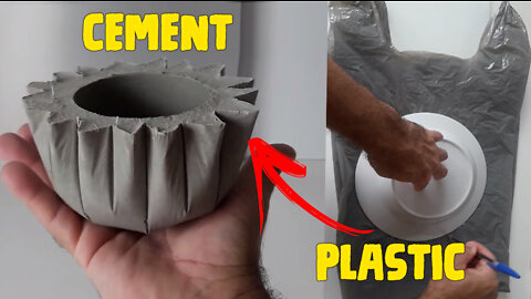 plastic and cement turns this beautiful parachute vase