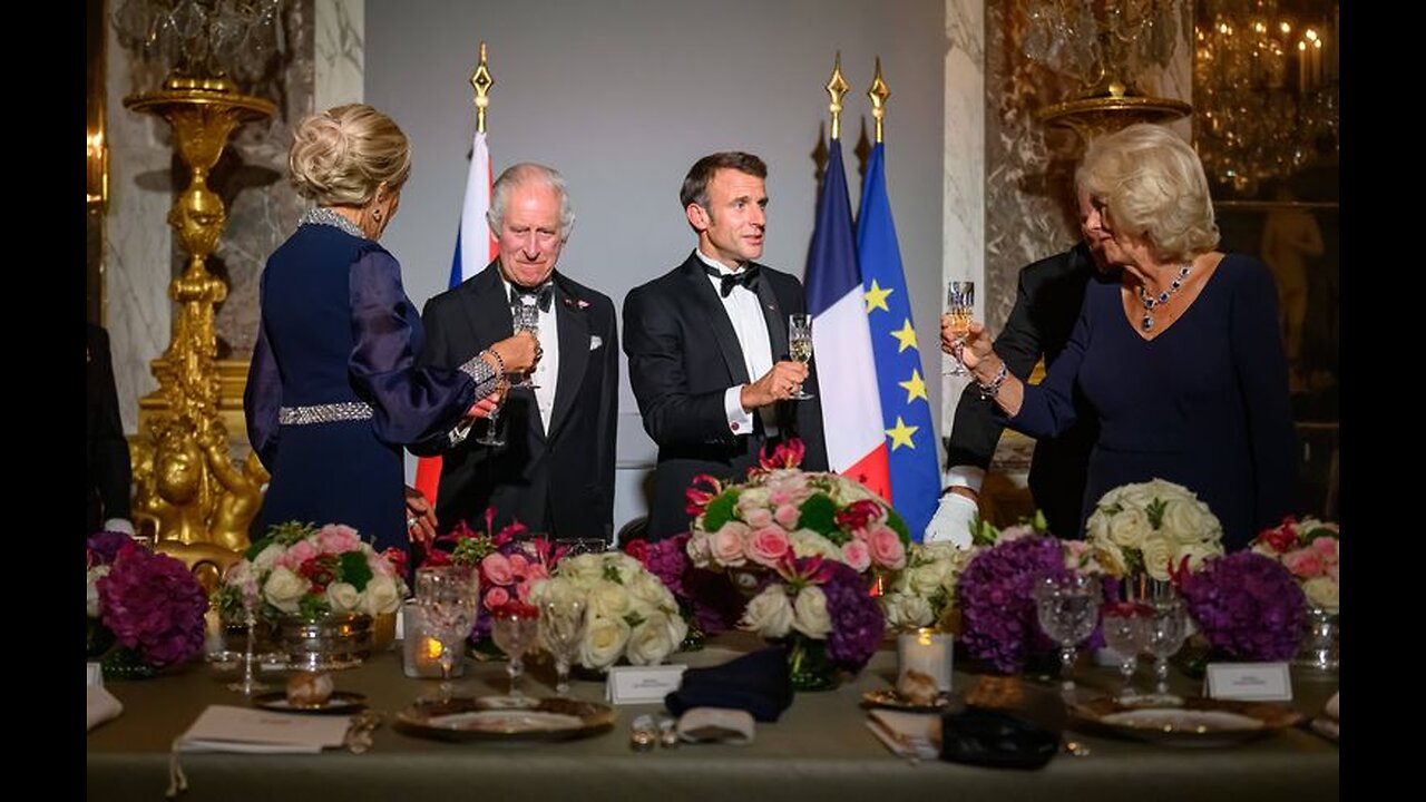 FRANCIA, CIBO: Versailles 2023, Cena lussuosa élite globalista, Windsor Macron Rothschild