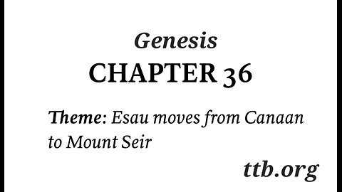 Genesis Chapter 36 (Bible Study)