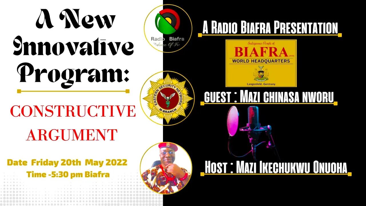 Join Mazi Chinasa Nworu On CONSTRUCTIVE ARGUMENT Via RBL | Host - Mazi Ikechukwu | May 20, 2022