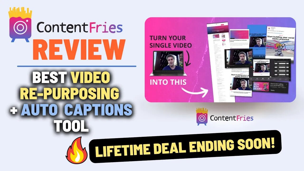 ContentFries Review, Demo + Tutorial | Turn 1 Video into 100+ Short Videos with Auto Captions 🔥