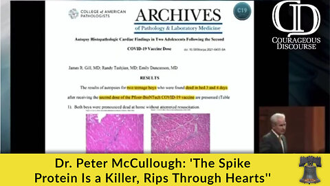 Dr. Peter McCullough: 'The Spike Protein Is a Killer, Rips Through Hearts''