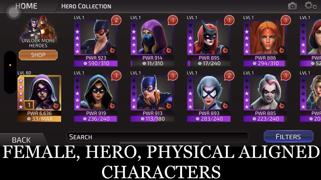 DC Legends Character Reviews: Female, Hero, Physical Affinity Aligned Characters