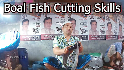 Boal Fish Cutting Skills In Fish Cutting Market-Boal Fish Cutting Video-Fish Wall BD