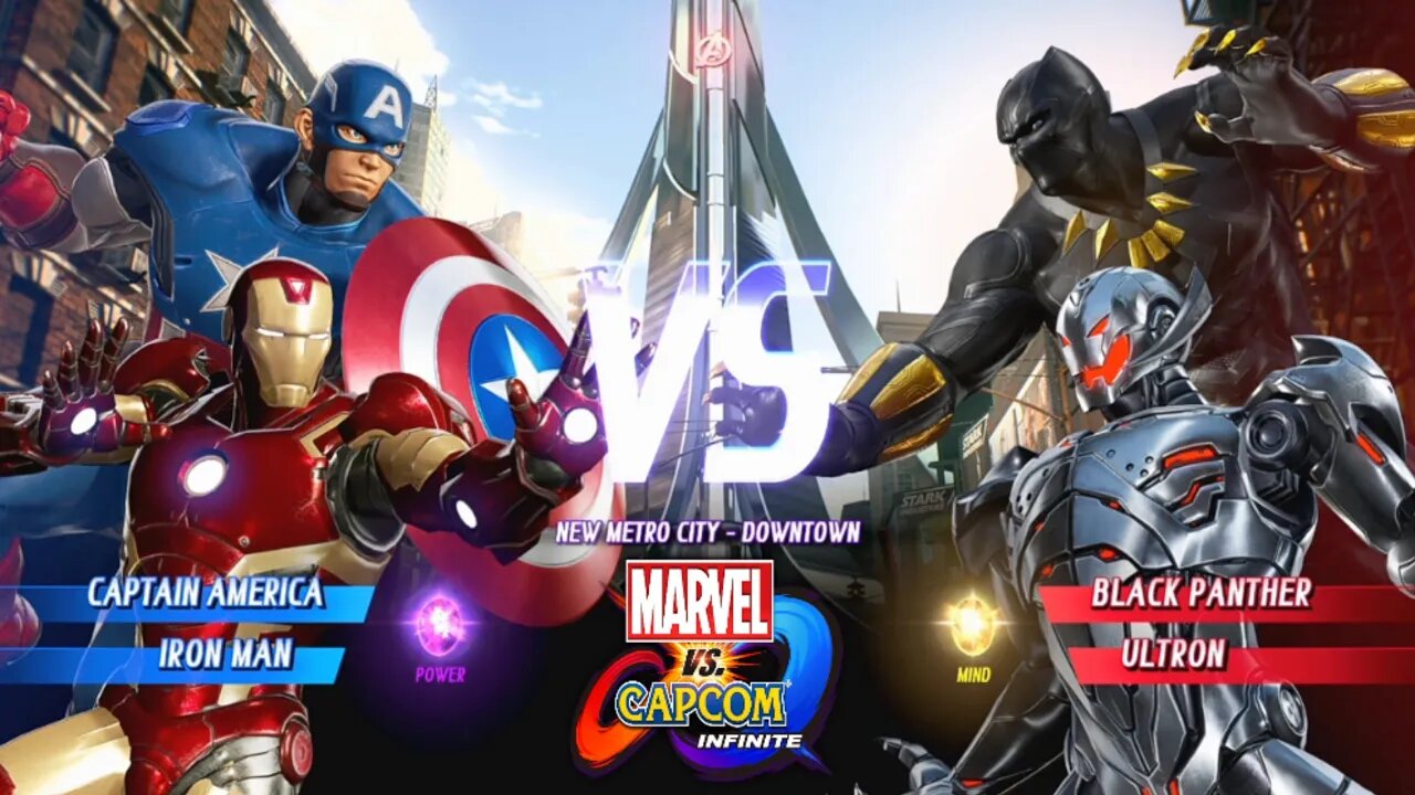 Captain America & Iron Man VS Black Panter & Ultron Marvel vs Capcom Infinite