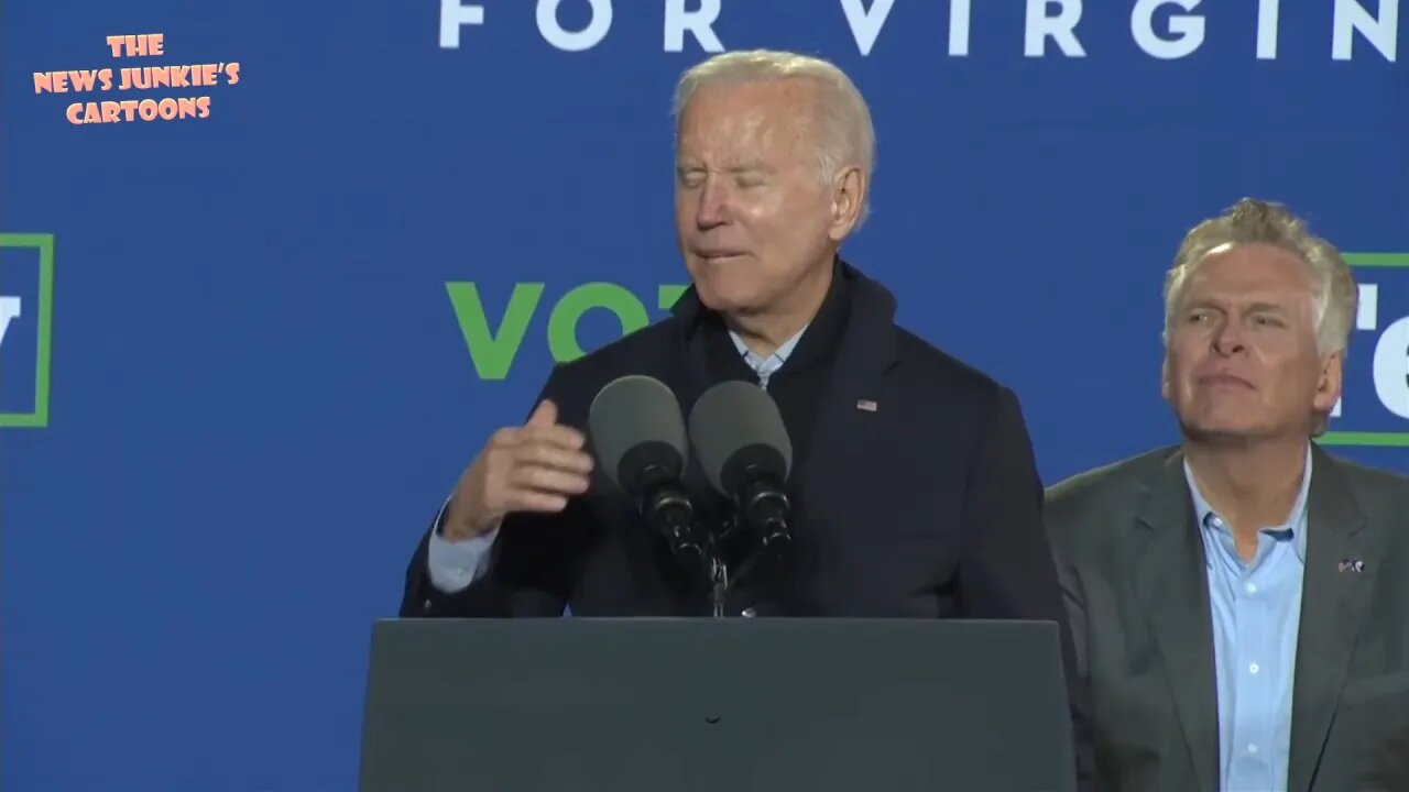 Biden stumbles through a line on Democrat McAuliffe's record "millions of pre care."