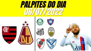 Palpites de Futebol para o dia 06 07 22 QUARTA + BILHETE PRONTO