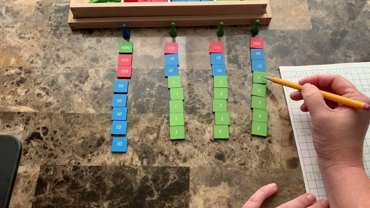 Montessori Math: Stamp Game - Long Division
