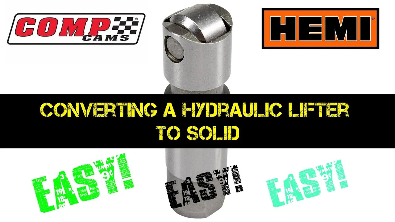 Converting a Hydraulic Lifter to Solid - Easy! Comp Cams 5.7 Hemi Lifters! Gen 3 Hemi Solid Lifter