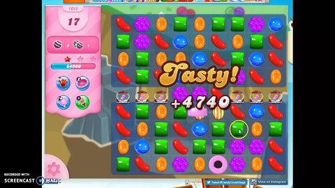 Candy Crush Level 1045 Audio Talkthrough, 1 Star 0 Boosters