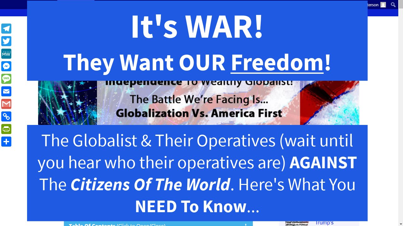 It's War - The Globalist Have Made Their Move