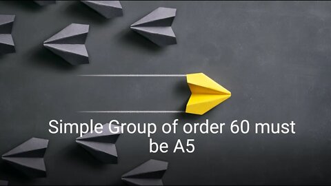 Simple Group of order 60 must be A5