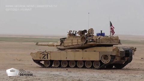 NAVCENT CMDR fires from M1A2 Abrams, Camp Buehring, Kuwait, 02/17/2021