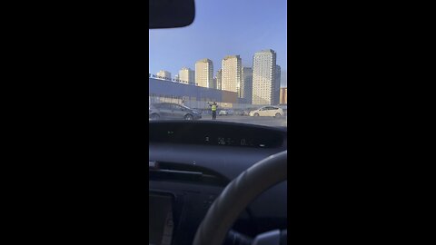 Traffic police during the winter