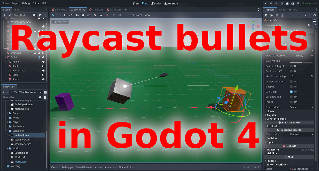 Raycast bullets in Godot 4