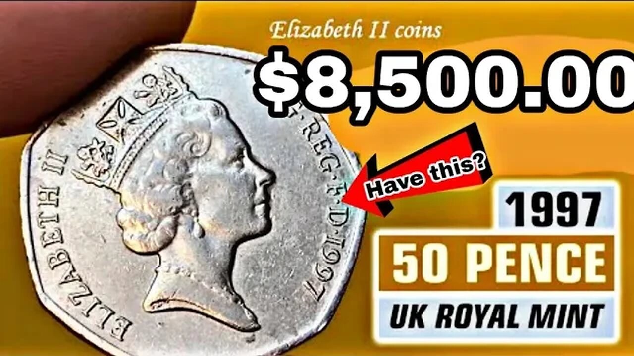 🔴UK 50 Pence Most Valuable UK Fifty Pence1997 Coin worth up $8,322 Fifty pence Coins worth money!