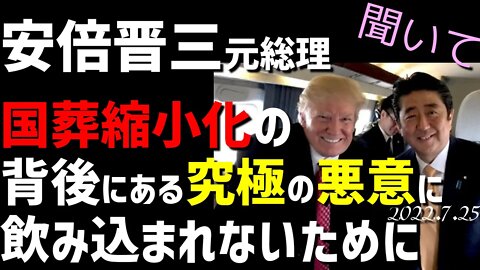 安倍元総理国葬縮小化の裏に潜む究極の悪意に飲み込まれないために。聞いてください [雑談/お願い]040825