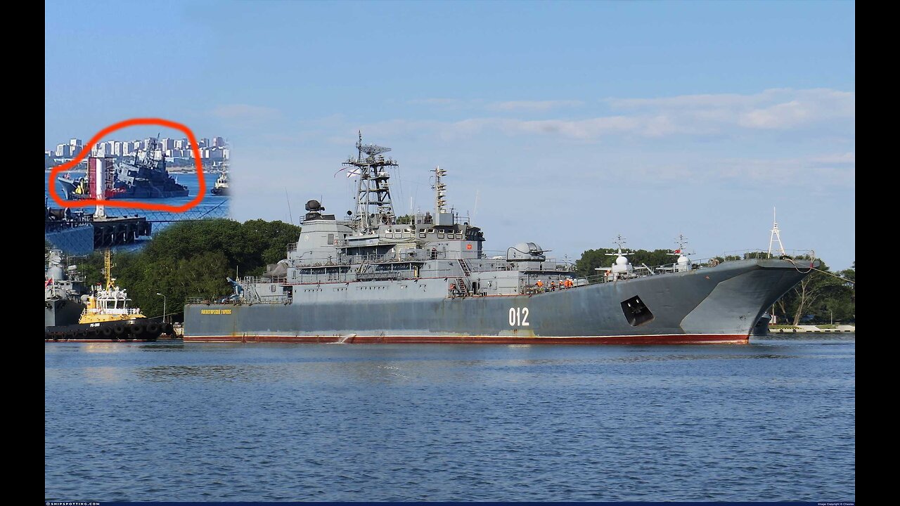 Ukraine suicide drone hit Russian landing ship Olenegorsky Gornyak in Novorossiysk port