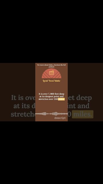 Idaho has the deepest Canyon in North America #idaho #podcast