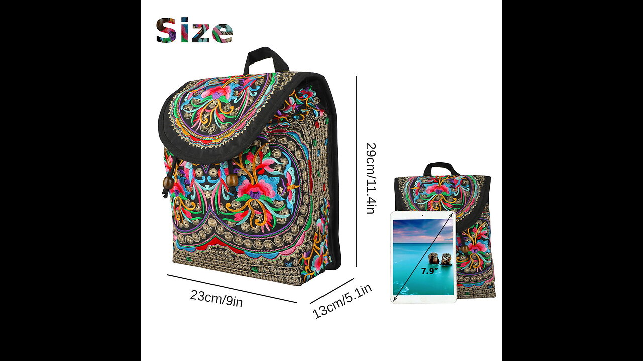 Double-Sided Embroidery Totes Bag Travel Beach Bag Vintage Embroidery Ethnic Shoulder Bags