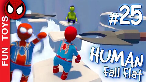 Human Fall Flat #25 - Fomos para a MELHOR parte desta fase! HULK e ARANHA de FERRO em Valhalla