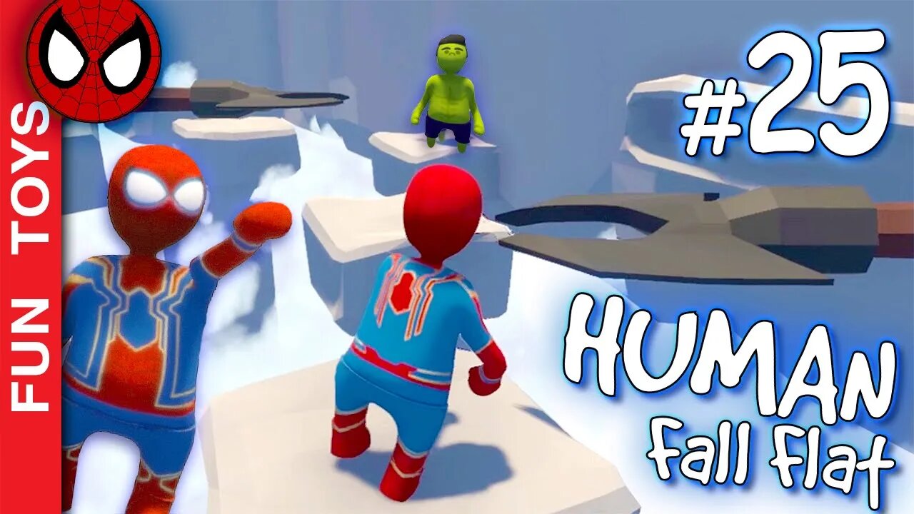 Human Fall Flat #25 - Fomos para a MELHOR parte desta fase! HULK e ARANHA de FERRO em Valhalla