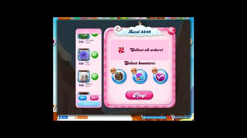 Candy Crush Level 3849 Talkthrough, 15 Moves 0 Boosters