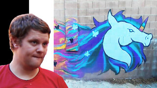 Painting a DARK and WHITE unicorn on our wall