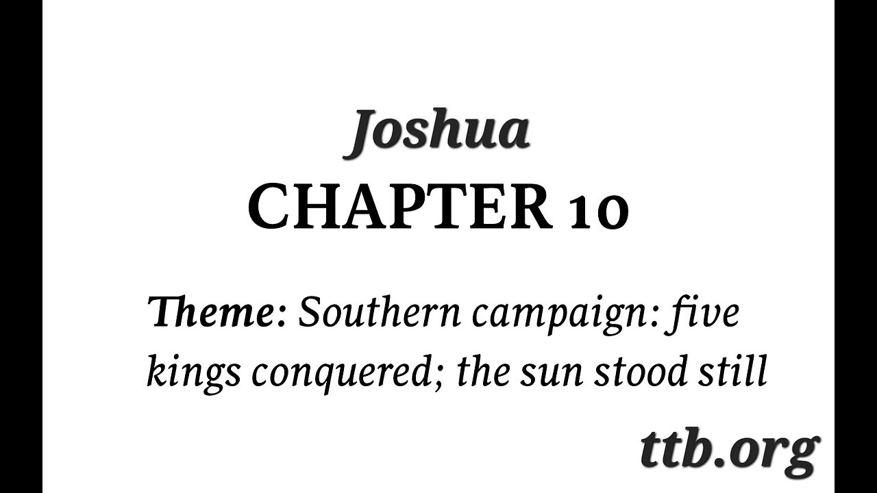 Joshua Chapter 10 (Bible Study)