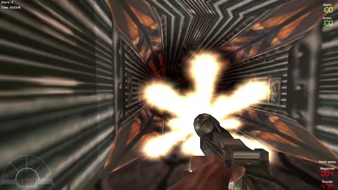 Classic Aliens VS Predator 2000; skirmish mode; compound camping time, marine with smartgun.