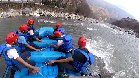 water rafting in Himalayan river in India.