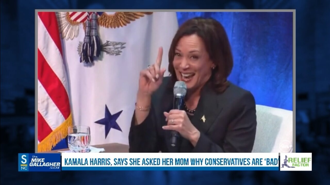 Kamala Harris shares a childhood story where she asked, “Why are conservatives bad, Mommy?”