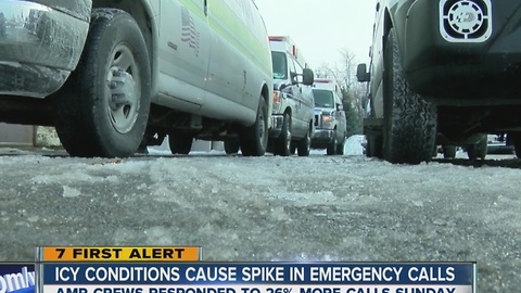 AMR crews respond to 25% more calls after weekend snow turns into ice