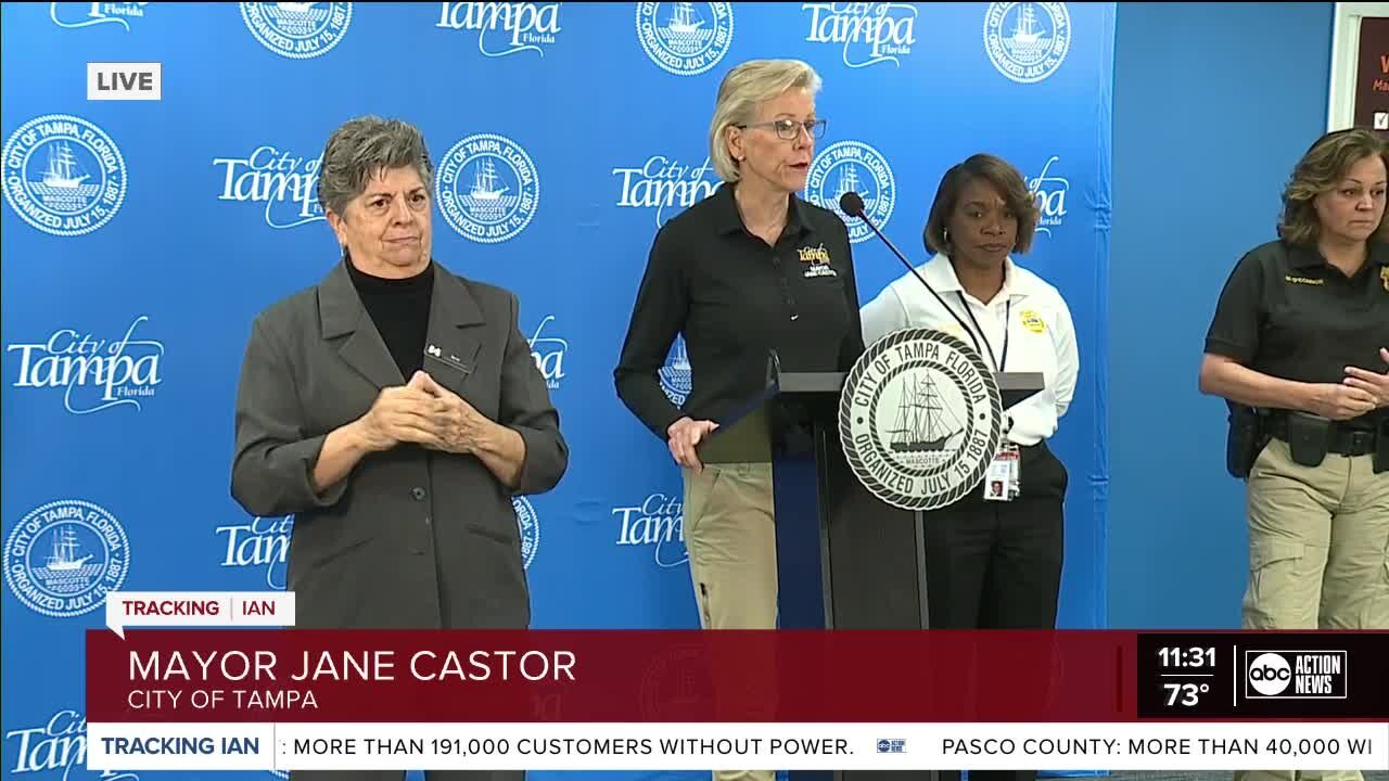 Mayor Castor and city officials gave an update on Hurricane Ian.