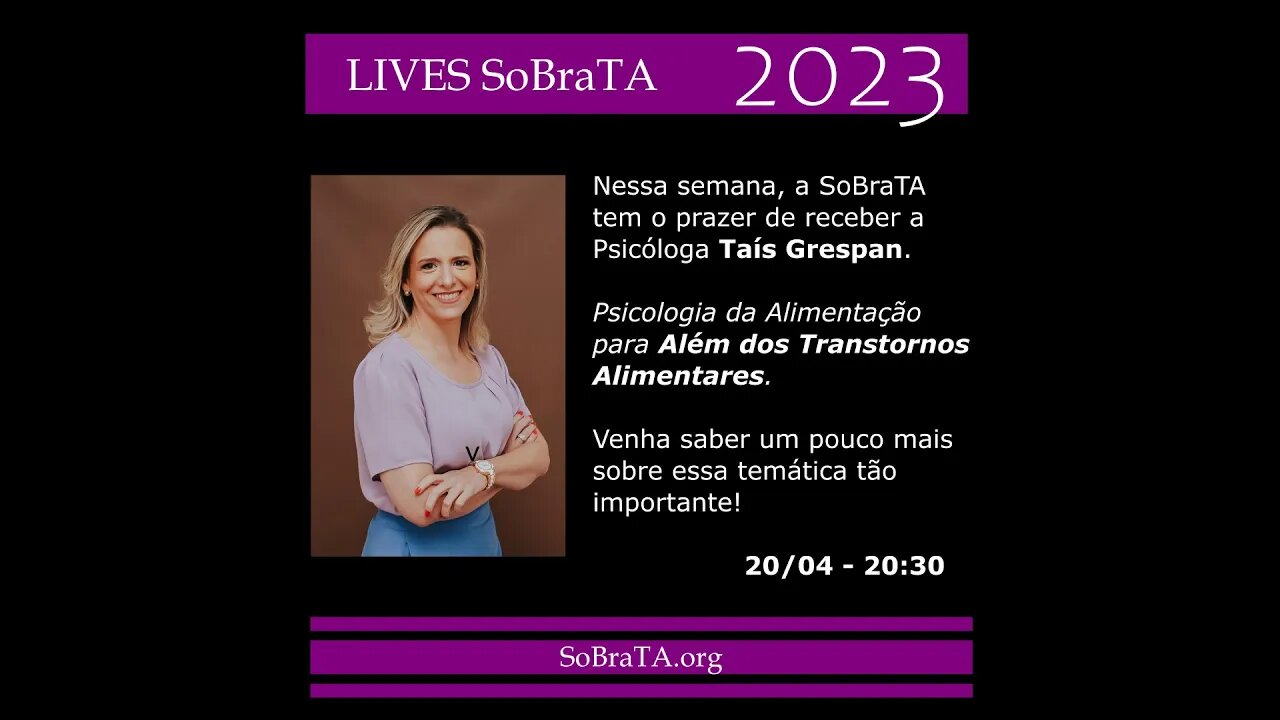 LIVE Psicologia da Alimentação para Além dos Transtornos Alimentares