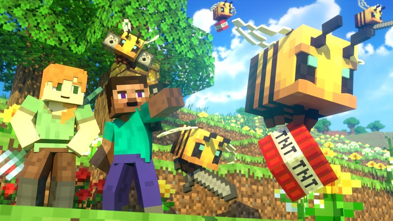 BEES FIGHT - (Minecraft Animation)