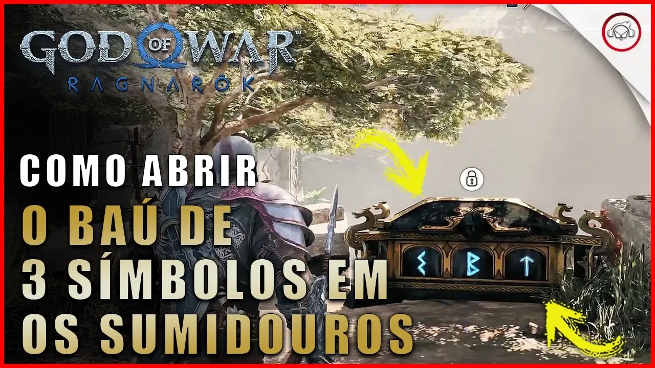 God of war Ragnarok, Como desbloquear o baú de 3 símbolos em Os Sumidouros | Super dica