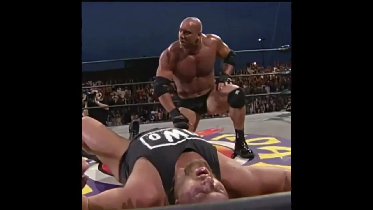 wcw goldberg destroys the giant with the spear and jackhammer #wcw #wcwthunder #wcwmondaynitro