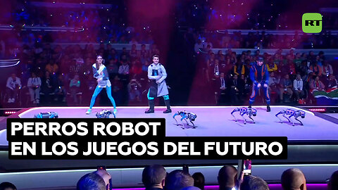 Espectáculo de perros robot en Juegos del Futuro de Rusia