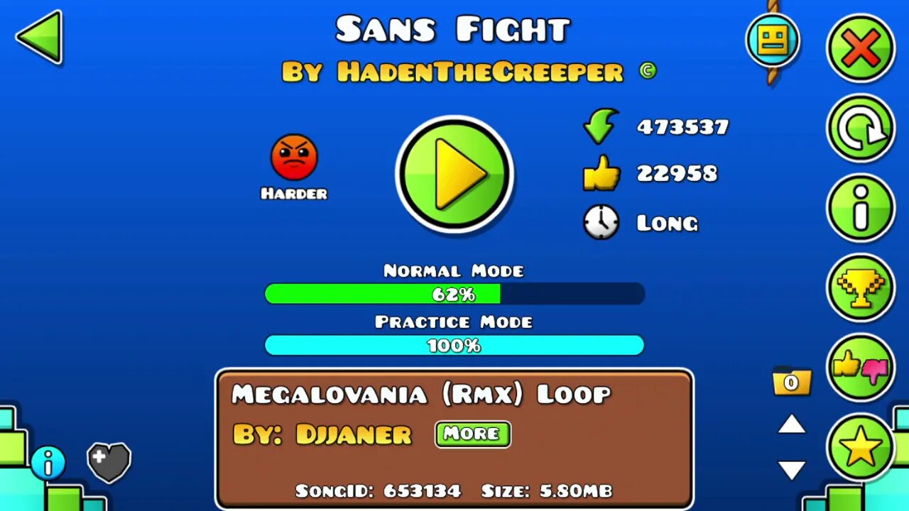 Geometry Dash - Sans Fight by HadenTheCreeper!