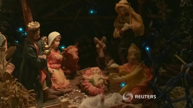 Village in France showcases Christmas nativity scenes