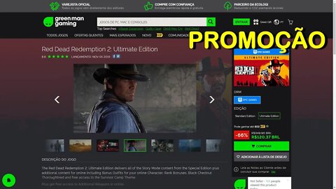 PROMOÇÃO Red Dead Redemption 2, na Green Man Gaming
