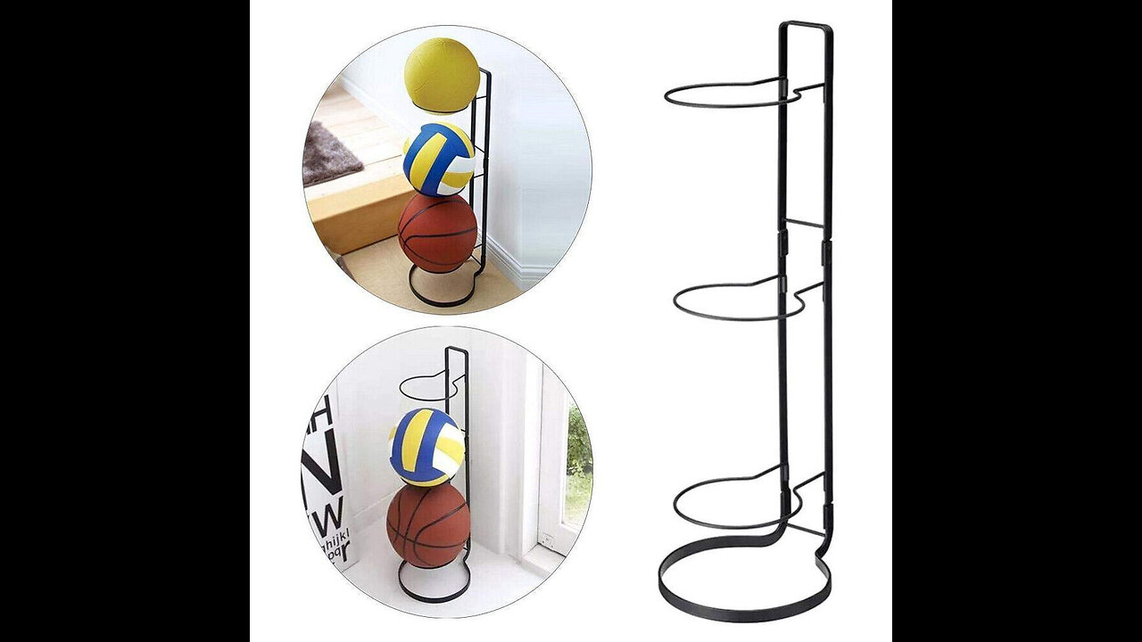 Ball Holders Wall Mount Sports Exercise Ball Storage Rack Organizer for Display Basketball Voll...