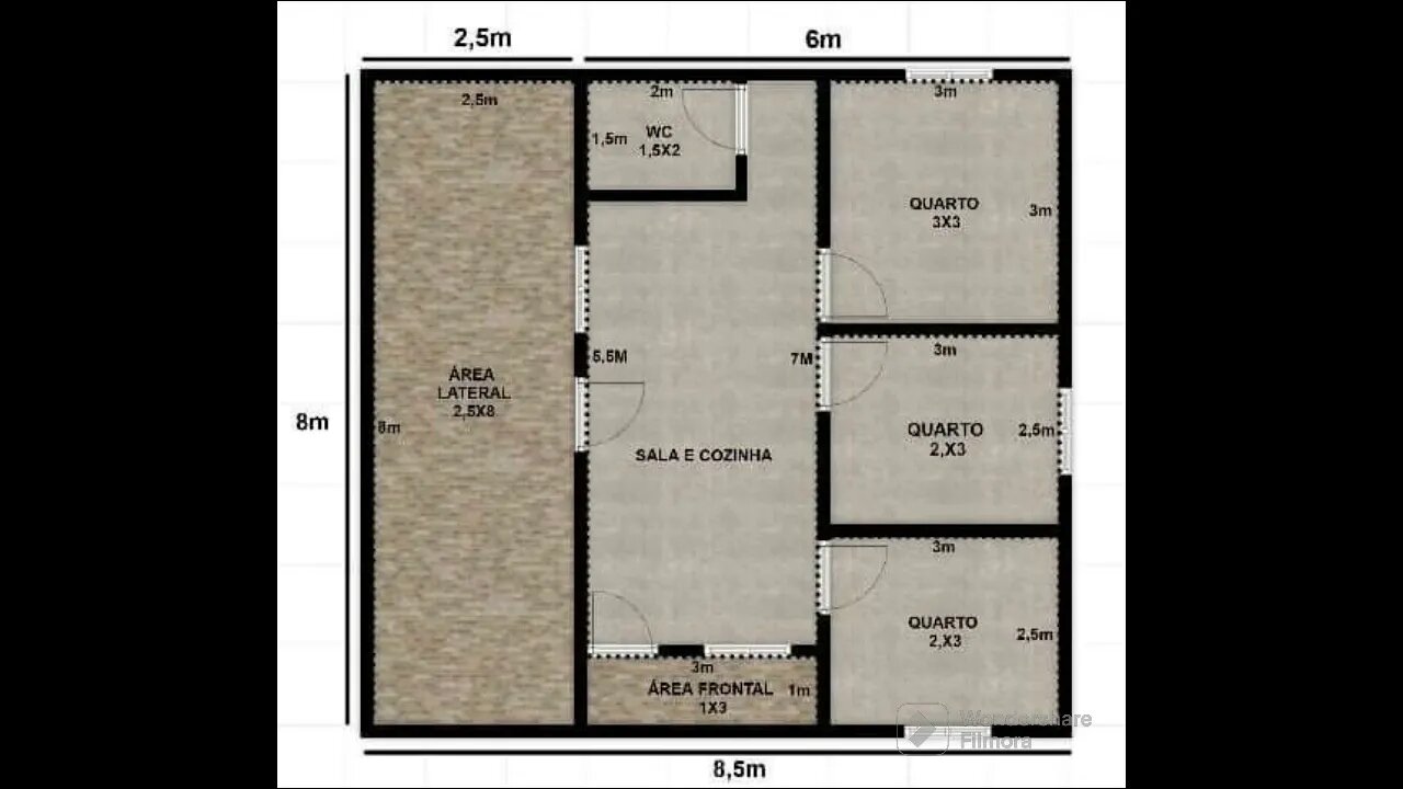 planta baixa 8x8,5