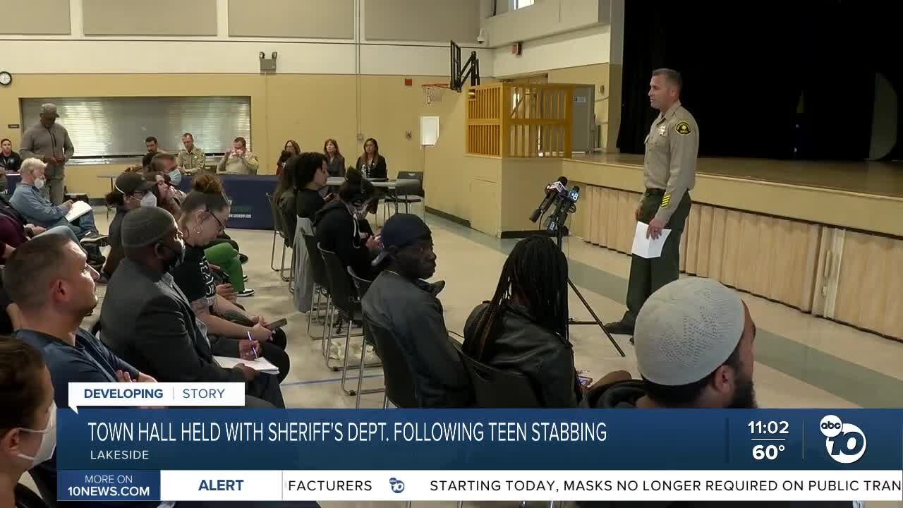 Town hall held with community and SD Sheriff's Dept. following teens stabbing over weekend