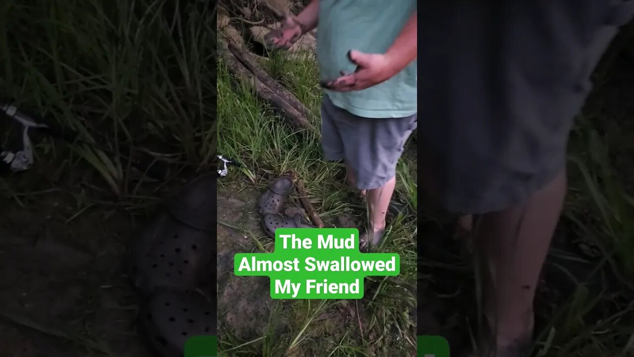 Friend Got Stuck in Sinking Mud!!! #stuck #fishing #fyp #shorts #rain #mud #short #fishing #castcray